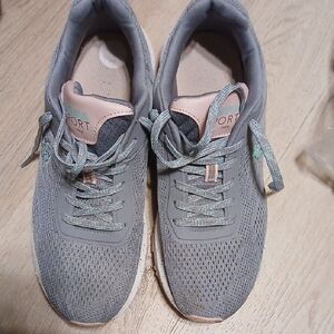 U.S. Polo Assn. Women's Gray and Pink Lace-Up Sneakers